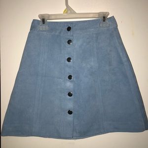 H&M baby blue suede A-Line Skirt
